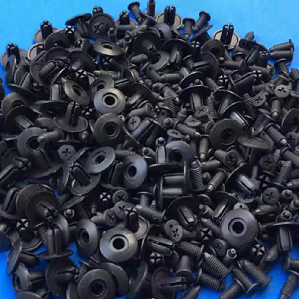 

100pc 8mm Black Plastic Rivet Car Fastener Bumper Fender Fender Liner Wheel Arch Pedal Clip For Toyota Fox Kia Nissan Yamaha etc