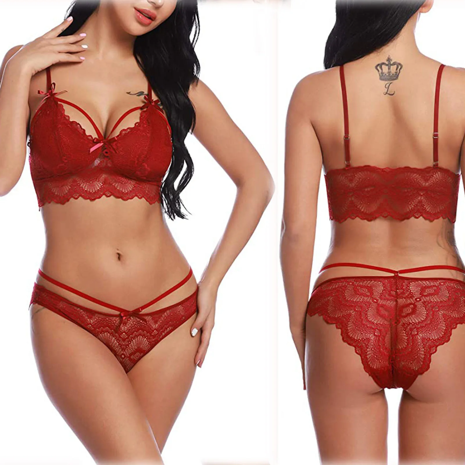 

New Hot Perspective Sexy Lingerie Women Fashion Lace Bra Brief Sets Sexy Underwear Set Erotic Lingerie Sleepwear For Woman