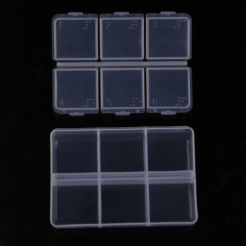 Clear Plastic Braille Medicine Storage Case Pill Organizer