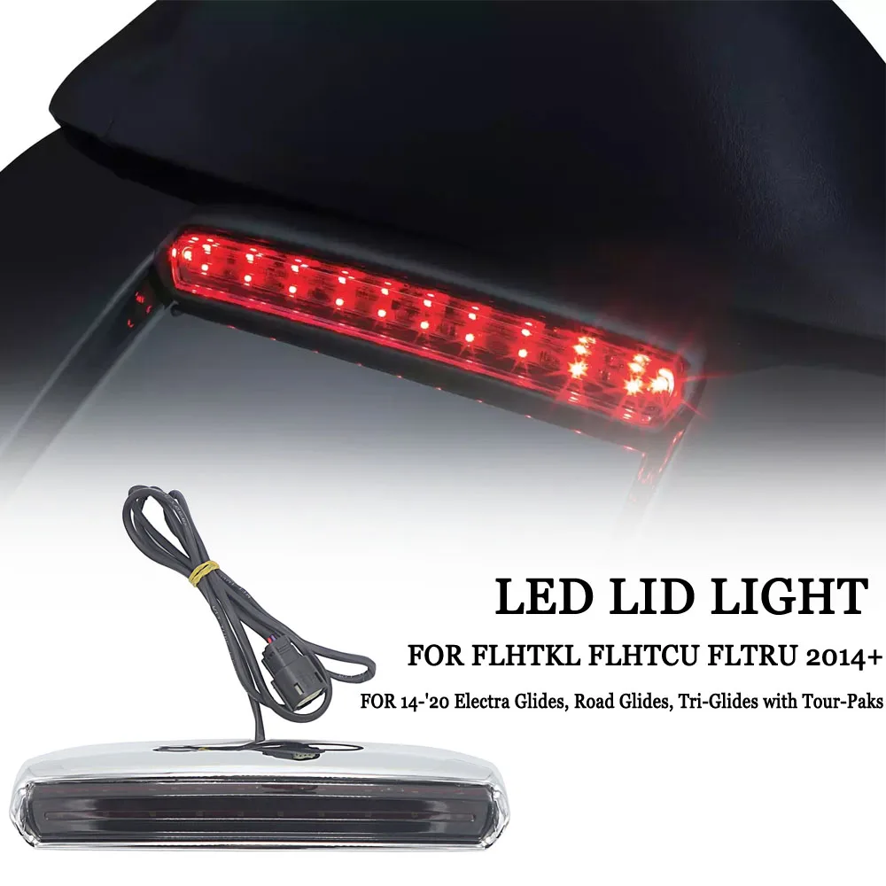 

For Electra Road Tri Glide Low Ultra Limited Low FLHTKL FLHTCU FLTRU 2014+ Motorcycle Tour-Pak Lid Light Satin Turn Signal Light
