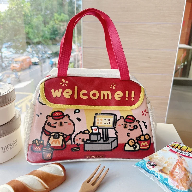 Bolsa de almuerzo Kapibara, bolsa de aislamiento térmico, bolsa de almuerzo portátil para trabajadores de oficina, bolsa de comida especial, nuevo modelo para estudiantes de escuela primaria