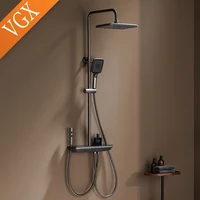 VGX-Système de Douche Numérique à LED Moderne avec Affichage de la Température, Ensemble de Bidet à Effet de Pluie 2