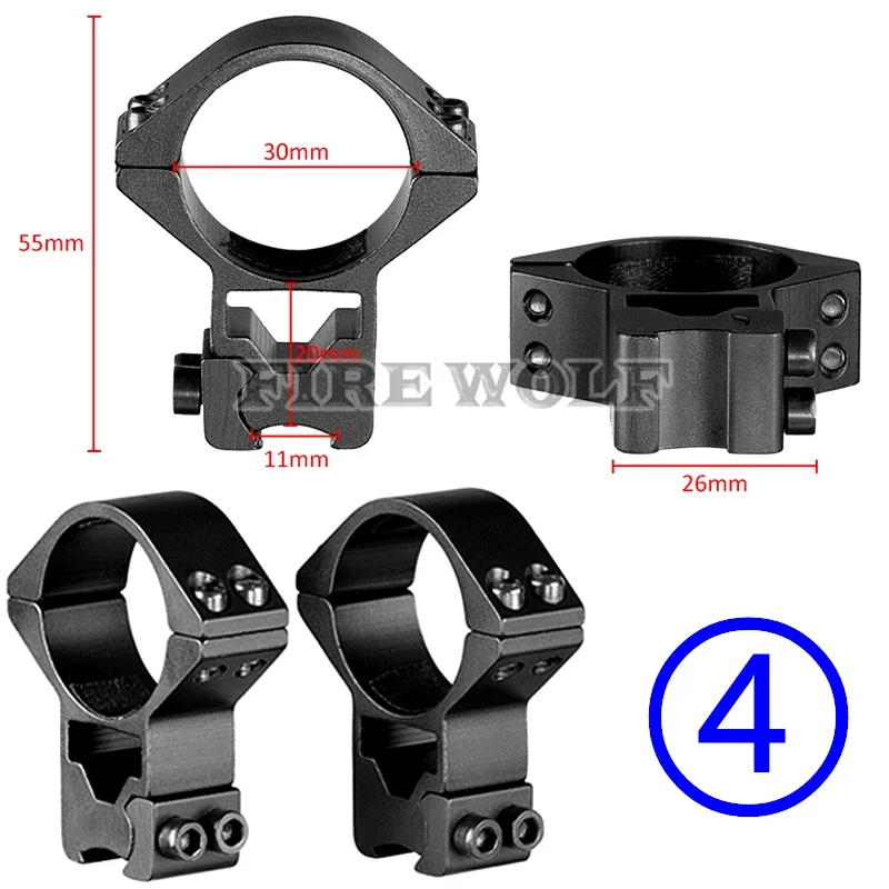 25.4MM/30MM Diameter Hunting Riflescope Mount Scope Rings Picatinny Rail High Quality Mount