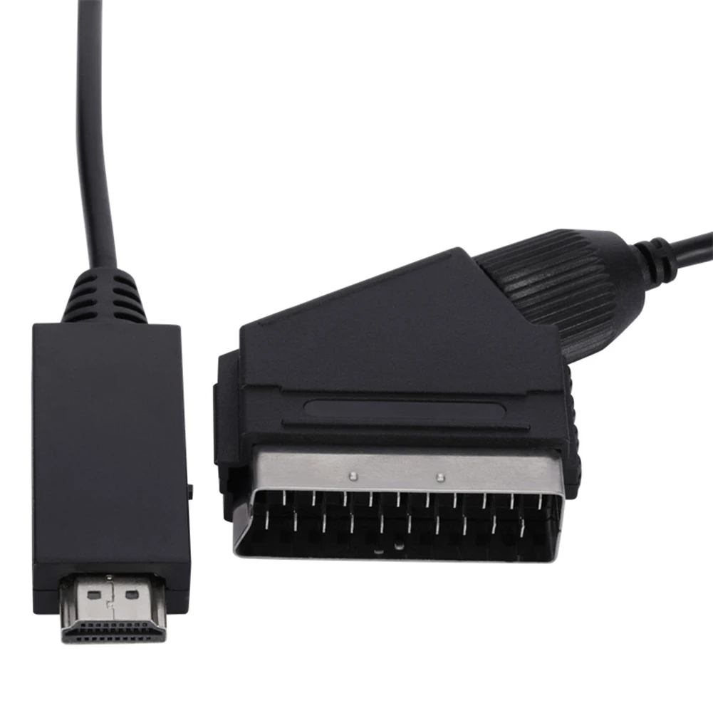 Converter Cable Low Power Consumption Plug and Play with USB Power Cable HDMI-Compatible To Scart Adapter Cable