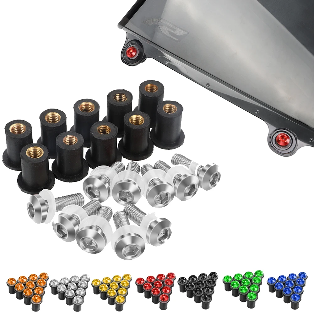 

5 мм 10 шт. ветровые дефлекторы болты для BMW F650GS F800GS F800R R1200R R1200GS S1000R S1000XR K1300R R nine T скремблер