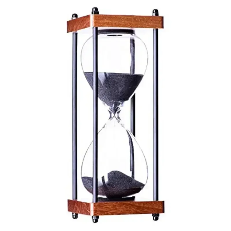 Sand Timer Liquid Hourglass Timer Colored Hourglass New Large Hourglass Timer 60 Minute, Metal Sand Timer Sandglass Clock, Time Management Tools for Kitchen Home Office Desk Decor