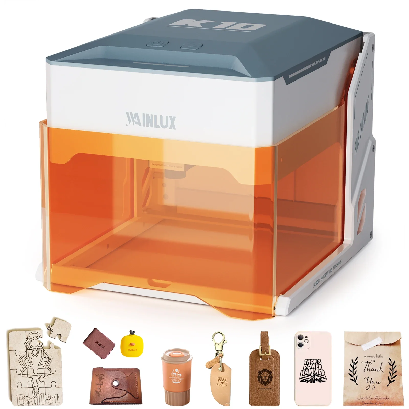 Wainlux-ミニレーザー彫刻およびマーキングマシン,k10レーザー彫刻機