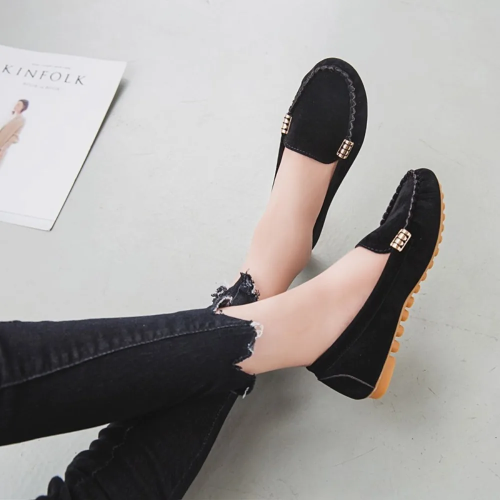 새로운 여성 신발 2024 봄 가을 Zapatos Mujer 여성 캐주얼 플랫 신발 슬립 라운드 발가락 데님 플랫 로퍼 플러스 사이즈 청바지 신발