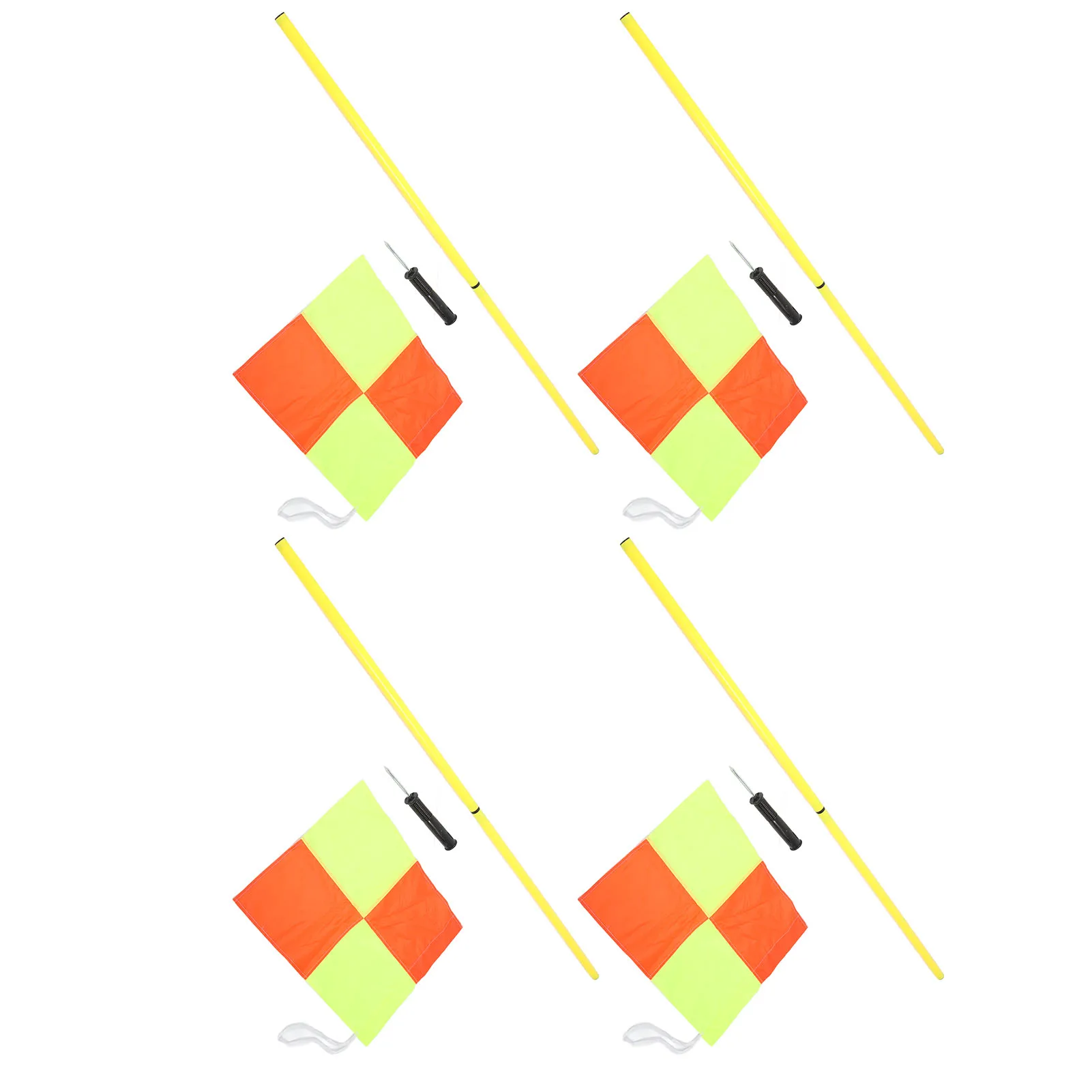 Soccer Flags Pole Corner Flags Set for Soccer Field with 4pcs Square 4pcs 2 Section 1.5m Poles Equipment