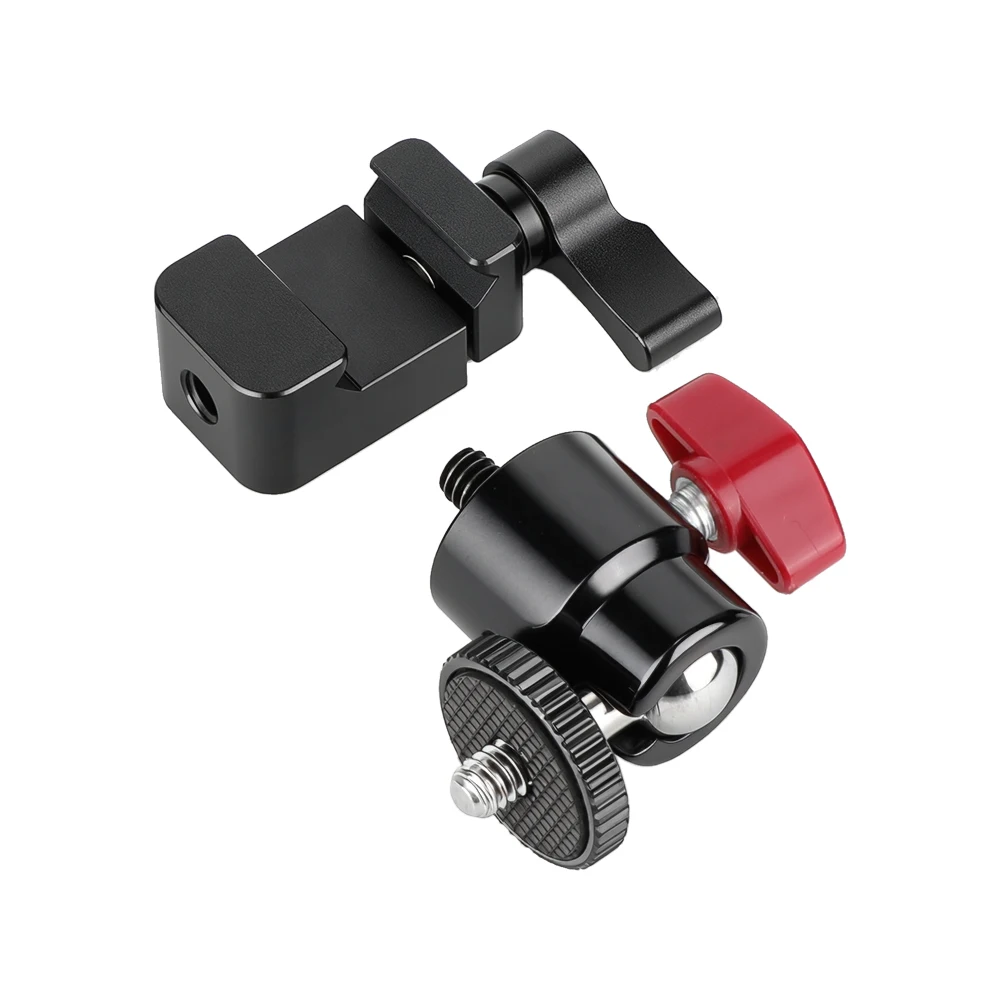 360° Swivel Mini Ball Head With 1/4"-20 Screw Mount & NATO Clamp For Monitor,Vid