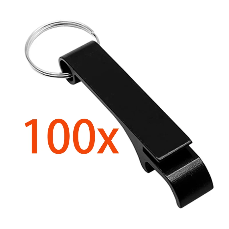 

100Pcs Beer Bottle Opener Keychain 4 In 1 Pocket Aluminum Beer Bottle Opener Can 9 Colors Wedding Party Favor Gifts
