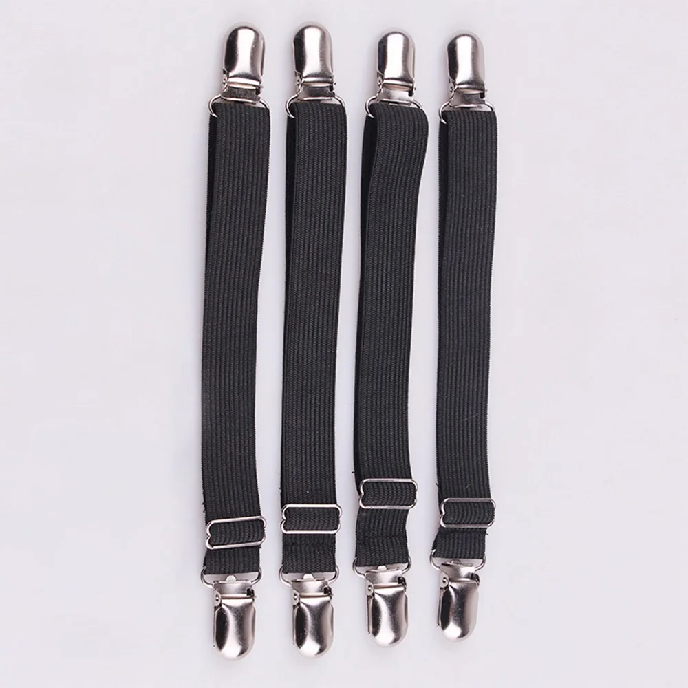 Description Picture 2 of item4pcs/set Elastic Bed Sheet Strip Fastener Bed Sheet Grippers Belt Adjustable Mattress Cover Blankets Holder