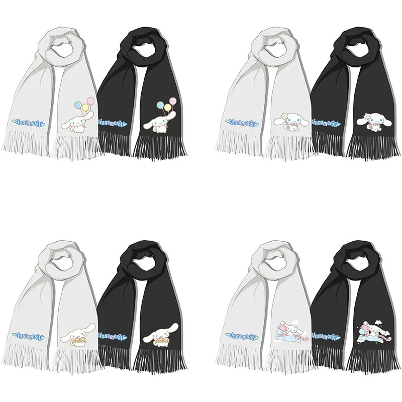 

Cinnamoroll Kawaii Sanrio Plush Scarf Girls Autumn Winter Warm Windproof Anime Neck Scarf Cartoon Couple Models Scarves