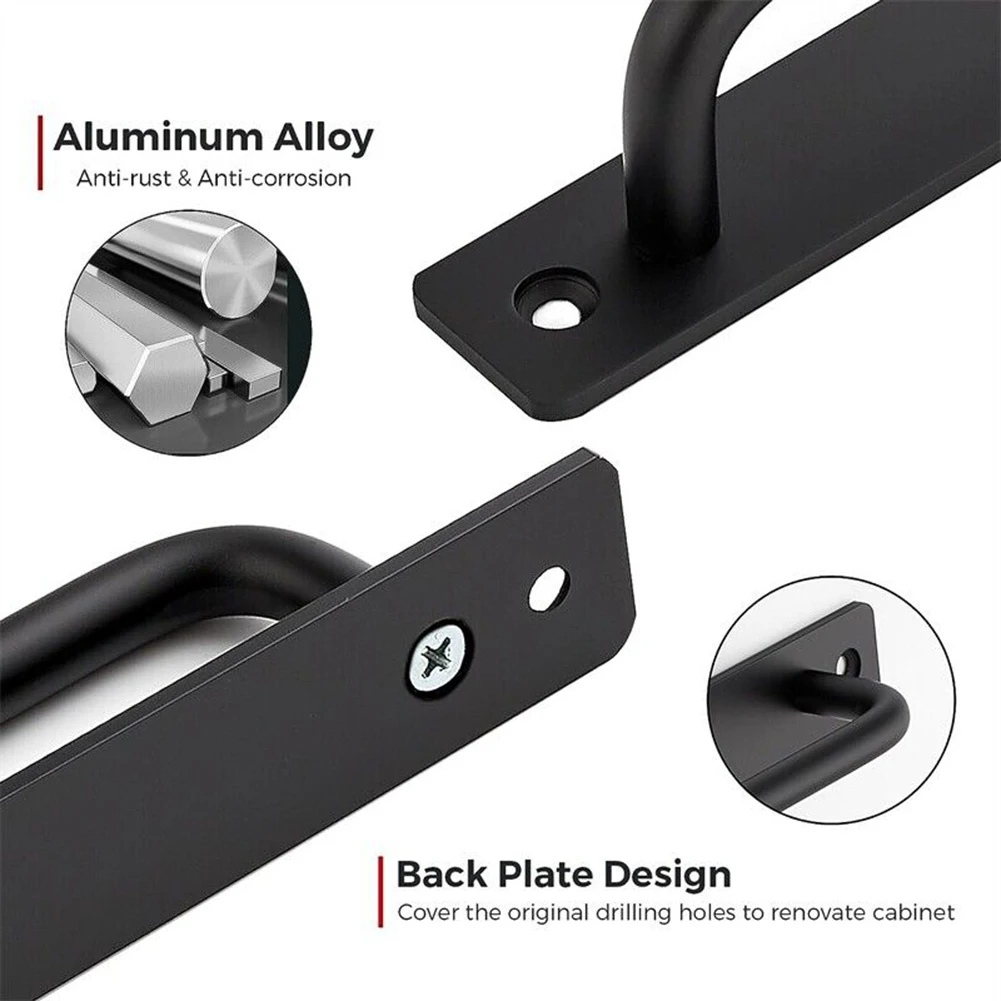 2Pcs Door Pull Handles Aluminium Alloy Balcony Window Sliding Door Handles Black Gate Shed Furniture Pulls Hardware door handles