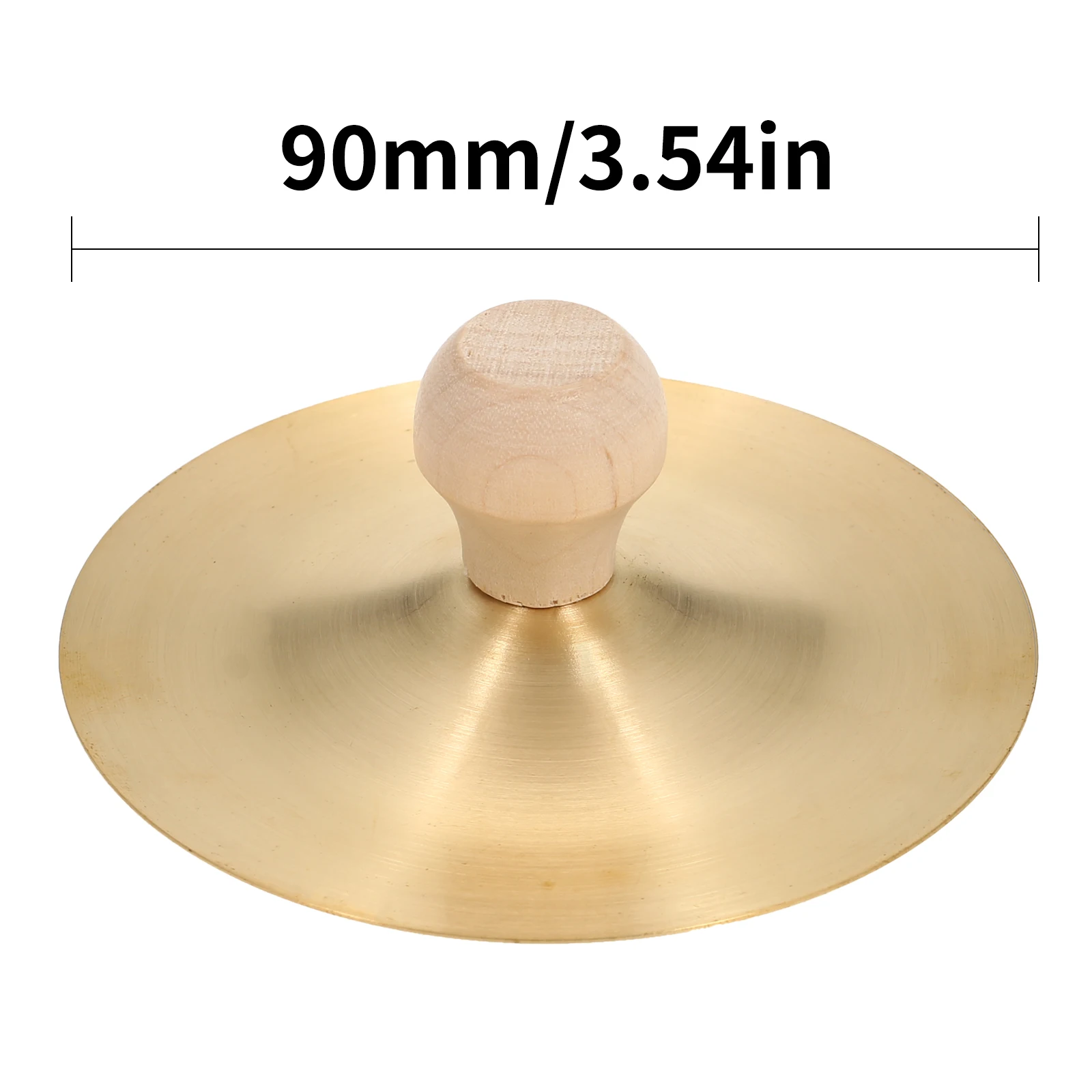 1Pair Copper Cymbal Mini Finger Cymbal 3.5 Inches Wooden Handle Finger Orff Instrument Children Percussion Teaching Aids