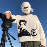 2025 BRAD PITT STREETWEAR Knitted Round Neck Sweater Hoodie Winter Long Sleeve High Street Sweater MY722 1