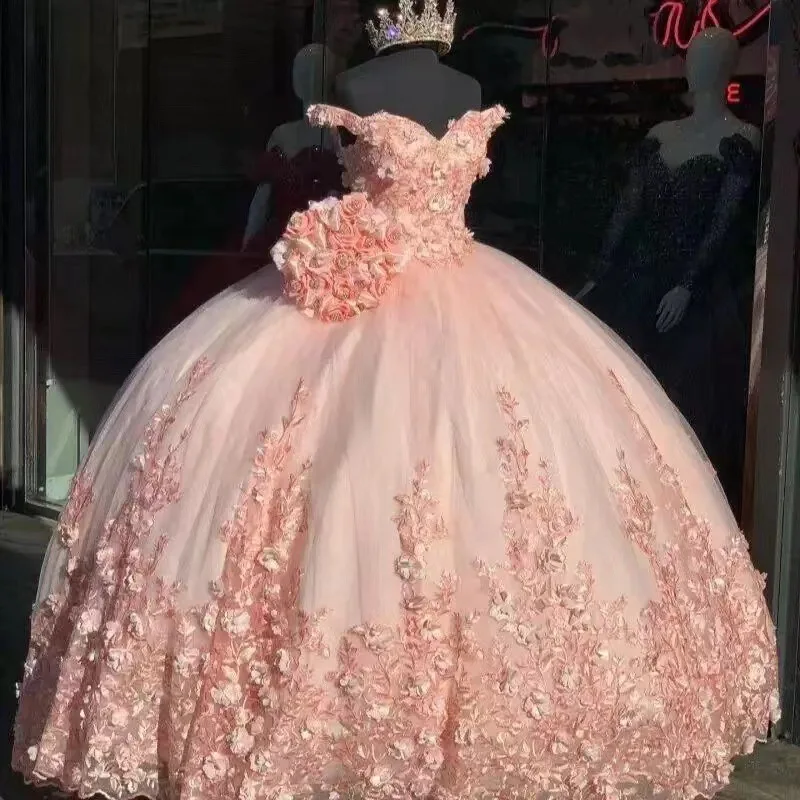 

Ball Gown Quinceanera Dresses Off Shoulder Appliques Prom Birthday Party Gowns Formal Vestido De 15 Anos