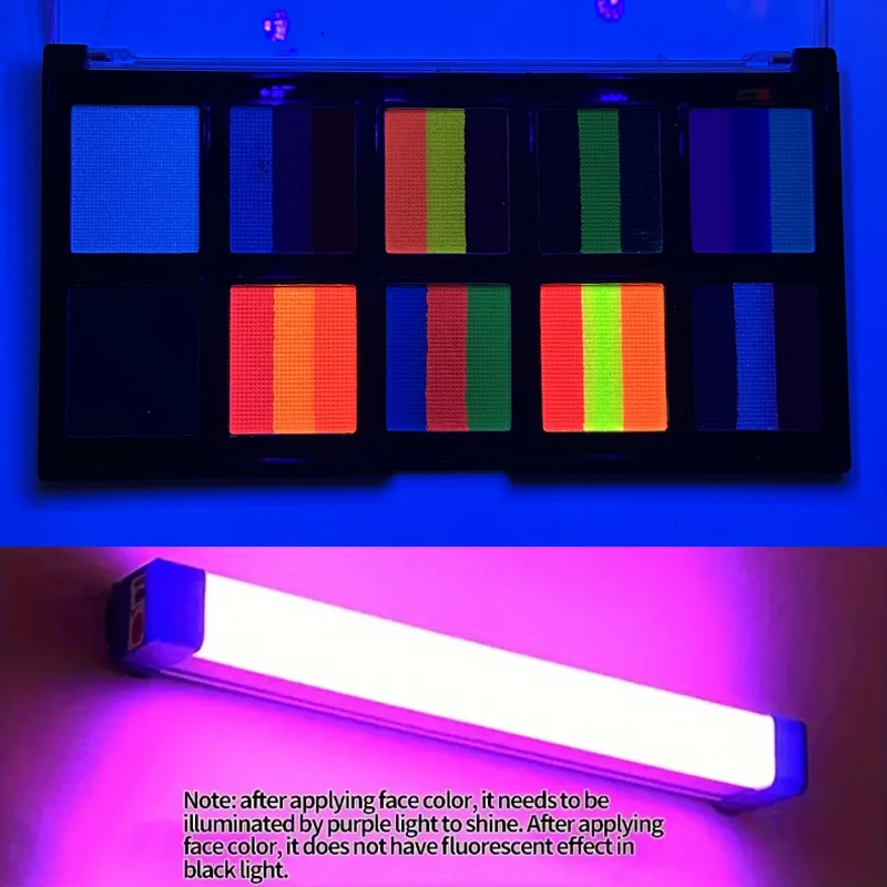 Body Face Painting Kit for Kids Adults,10 Color Face Makeup Palette with Brush,Halloween Carnival Artist Cosplay Art Party 3
