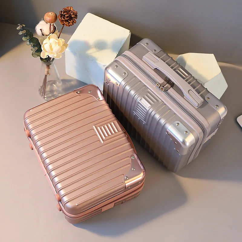 14 inch Mini Luggage Cosmetic Box Hand Waterproof Luggage Organizer Makeup Case Travel Suitcase Light Boarding Case Kids Luggage