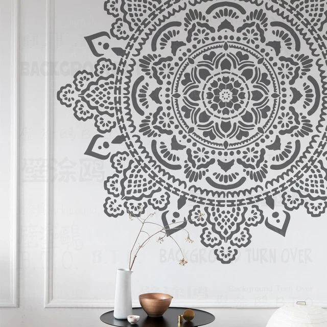 Plantilla de plantilla de mandala grande  Plantillas de mandalas Pintar  grande-60cm 100cm Stencil - Aliexpress