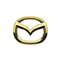 Premium Car Steering Wheel Emblem Sticker Badge Decals - Decorative Accessories (1pcs Gold Mazda)