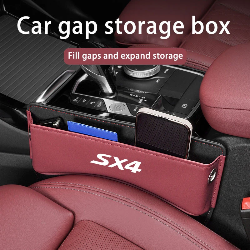

Car Seat Gap Organizer Leather Auto Console Side Crevice Storage Box Interior Accessories For Suzuki Sx4