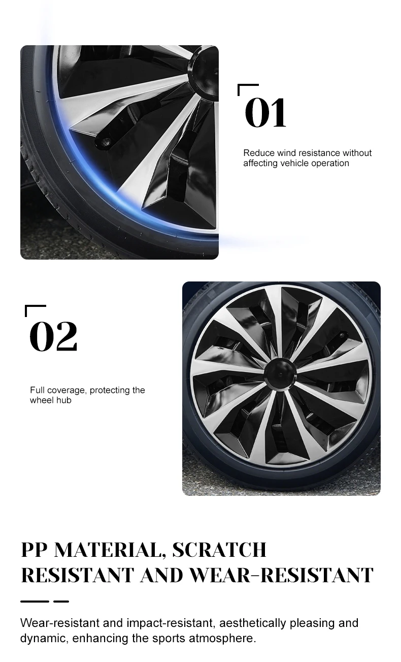 17 Zoll DP-Style Radkappen für Stahl- und Eisenfelgen, R17 Radabdeckungen, Felgenzubehör - 4er-Set – Detail 3