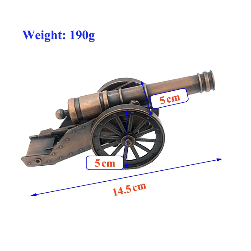 Decoration Mini Metal Cannon Napolen Artillery Military Ornament Model Civil War Arsenal Toy For Napoleon Miniature Arms Artwork