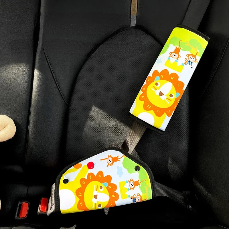 Supporto per la regolazione della cintura di sicurezza per bambini Coprispalla creativo per cartoni animati Coprispalla per cintura di sicurezza per cintura per auto per bambini che dormono - immagine 2