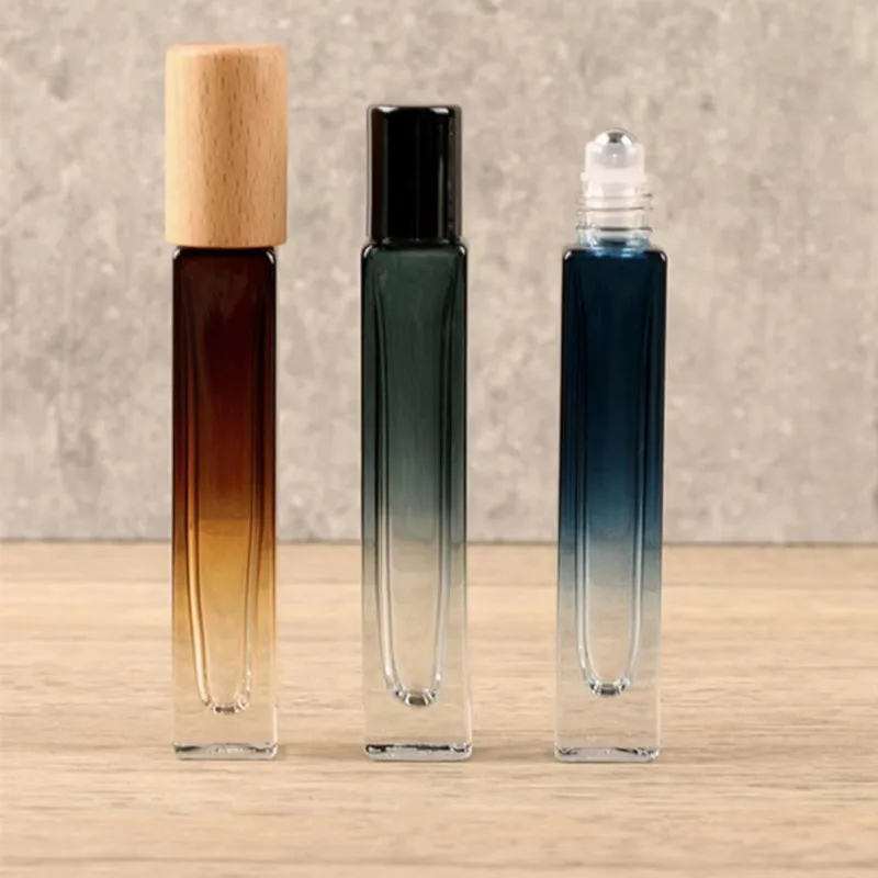 10ml Thick Glass Perfume Spray Bottle Sprayer Atomizer Travel Refillable Square Roll on Bottles Empty Essential oil bottle