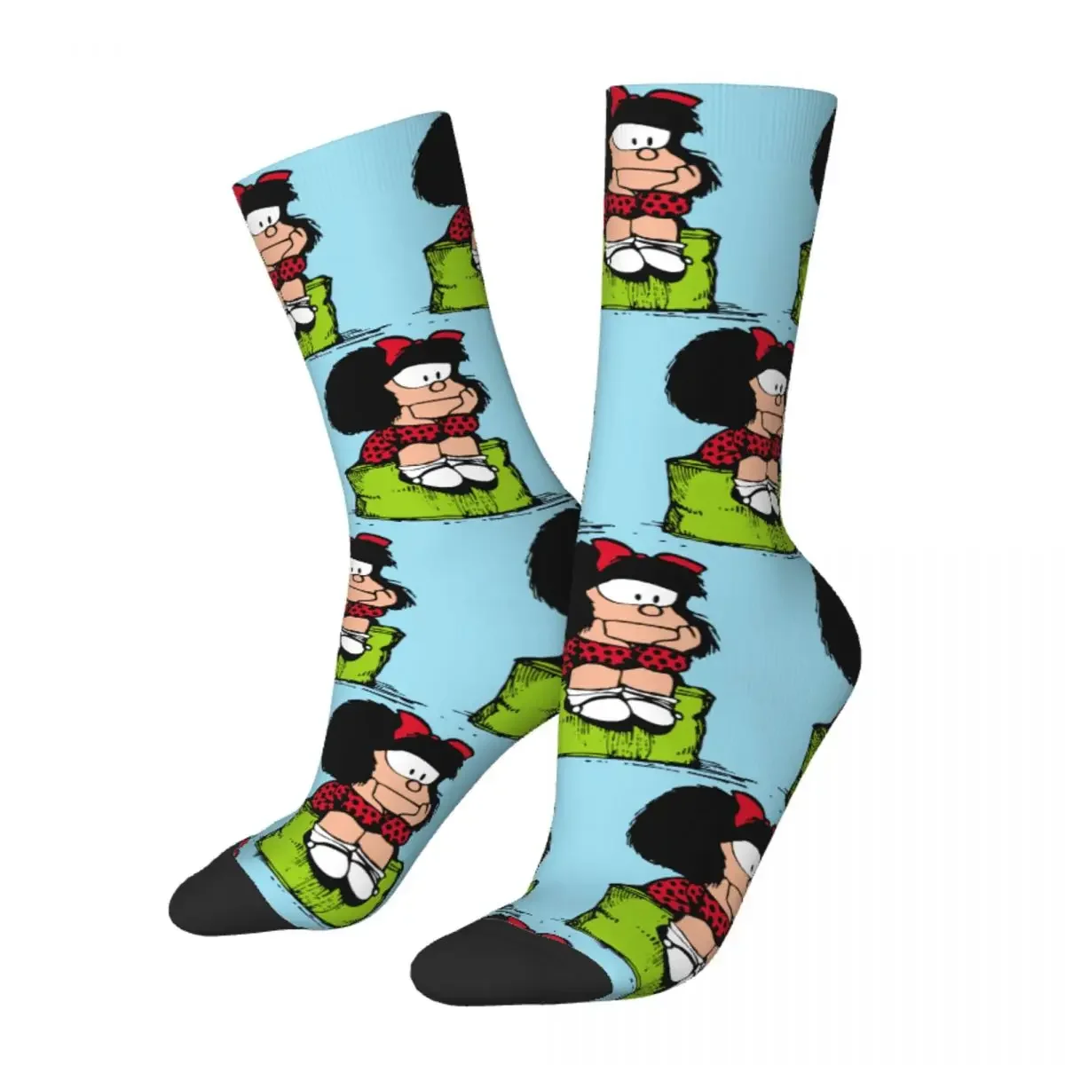 

Happy Funny Men Socks Mafalda Sad Thinking Sock Cute Kawaii Cartoon Novelty Street Crazy Women Sock Spring Summer Autumn Winter