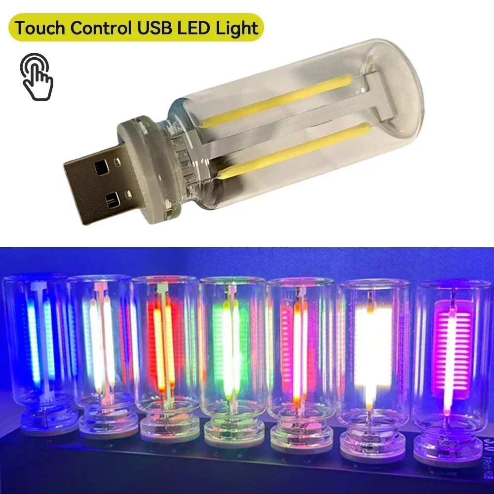 Decorate Tools USB Touch Control Night LED Light Atmosphere Incandescent Lamp LED Filament Light Bulb Bedroom Decoration DIY