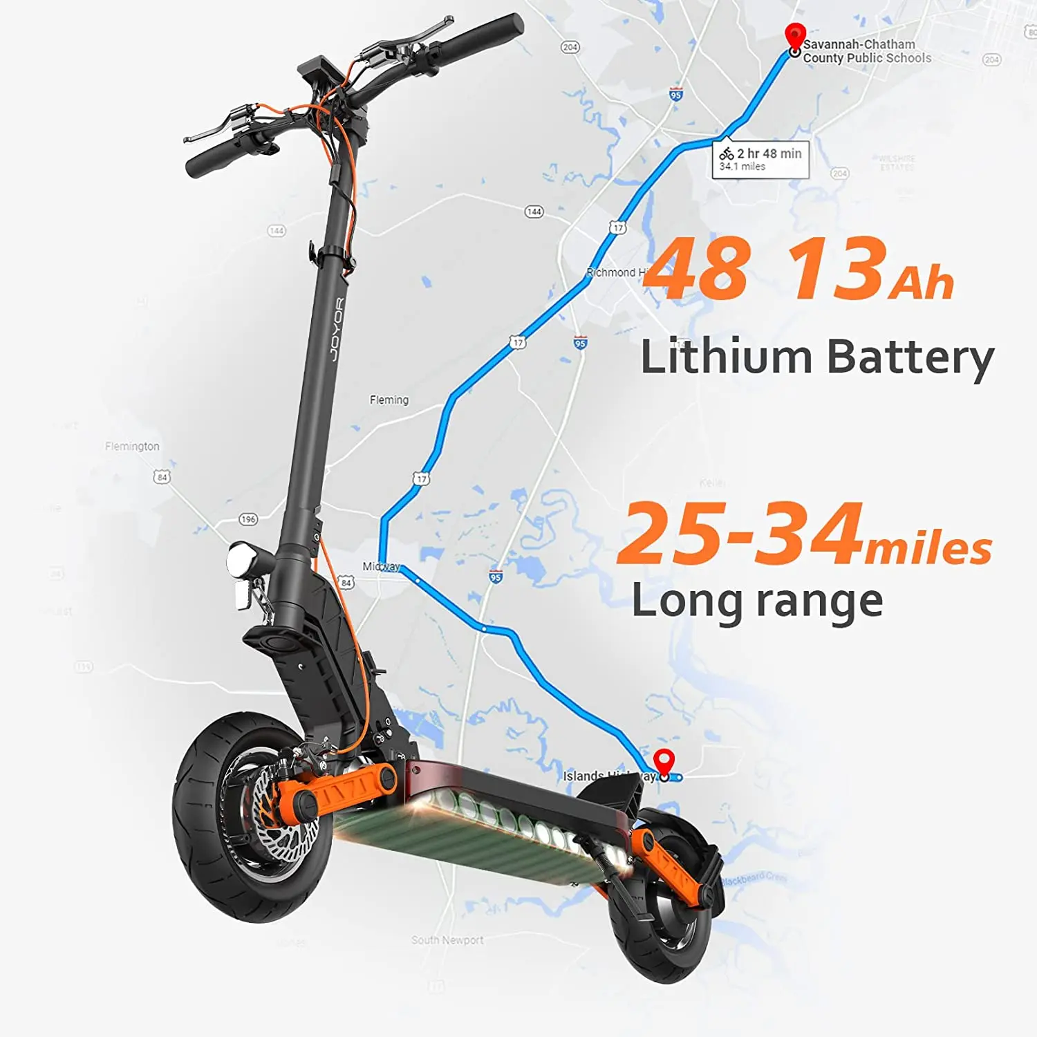 JOYOR S5 10 Inches Tires Foldable Electric Scooter - 48V 13Ah