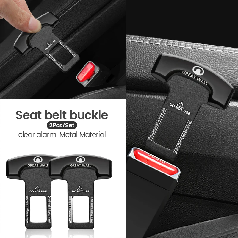 2pcs Car Metal Seat Belt Buckle Clip Seat Alarm Eliminator Auto Tools