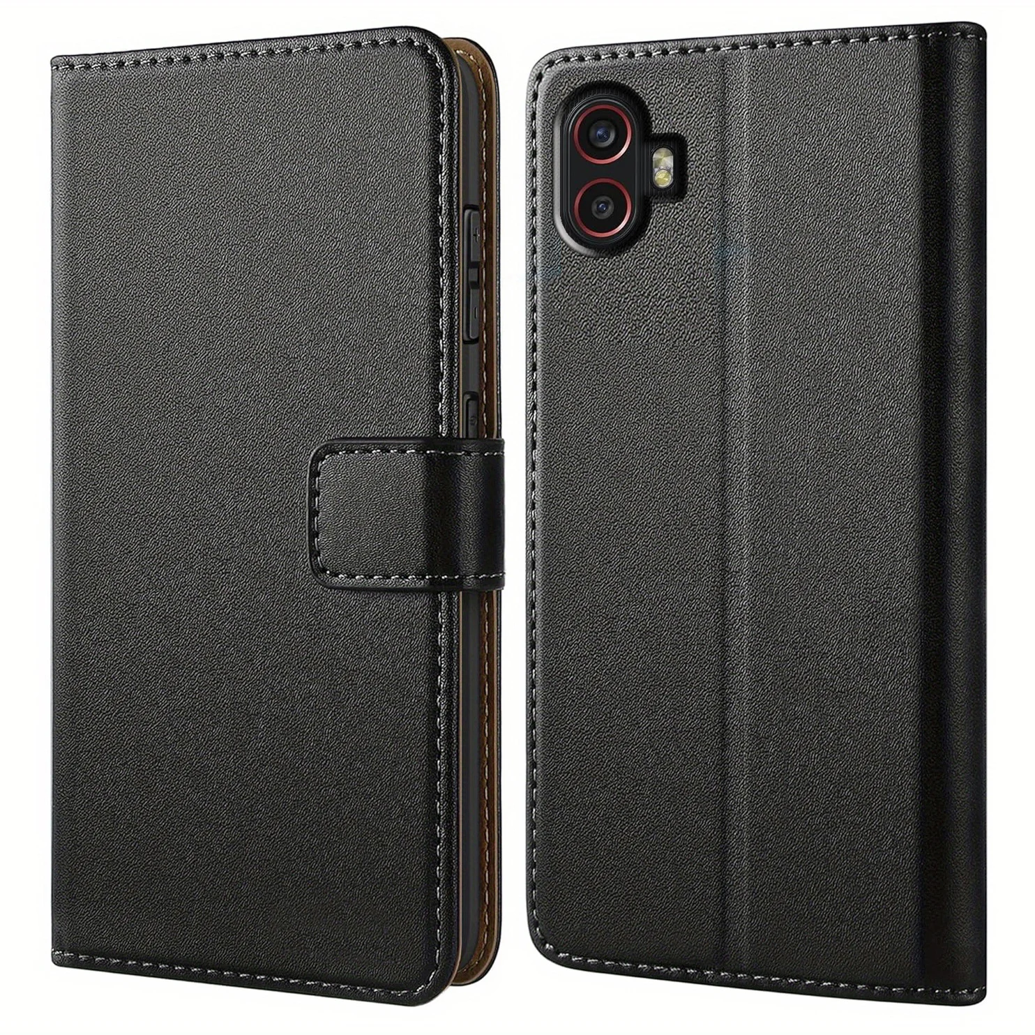 Premium PU Leather Wallet Case with Kickstand - Flip Phone Cover