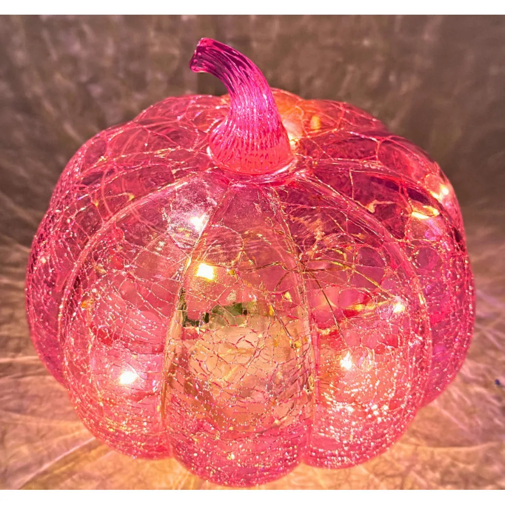 A small amount of mixed batch glass pumpkin lantern Halloween decoration gift_voghion.com