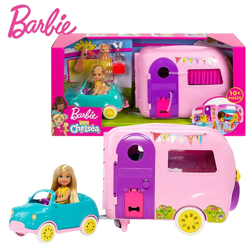 Barbie Club Chelsea Camper Doll Playset With Puppy Car Push To Get Rolling  Kawaii Dressup Girls Gift Suit Collection Toy Fxg90 - Dolls - AliExpress
