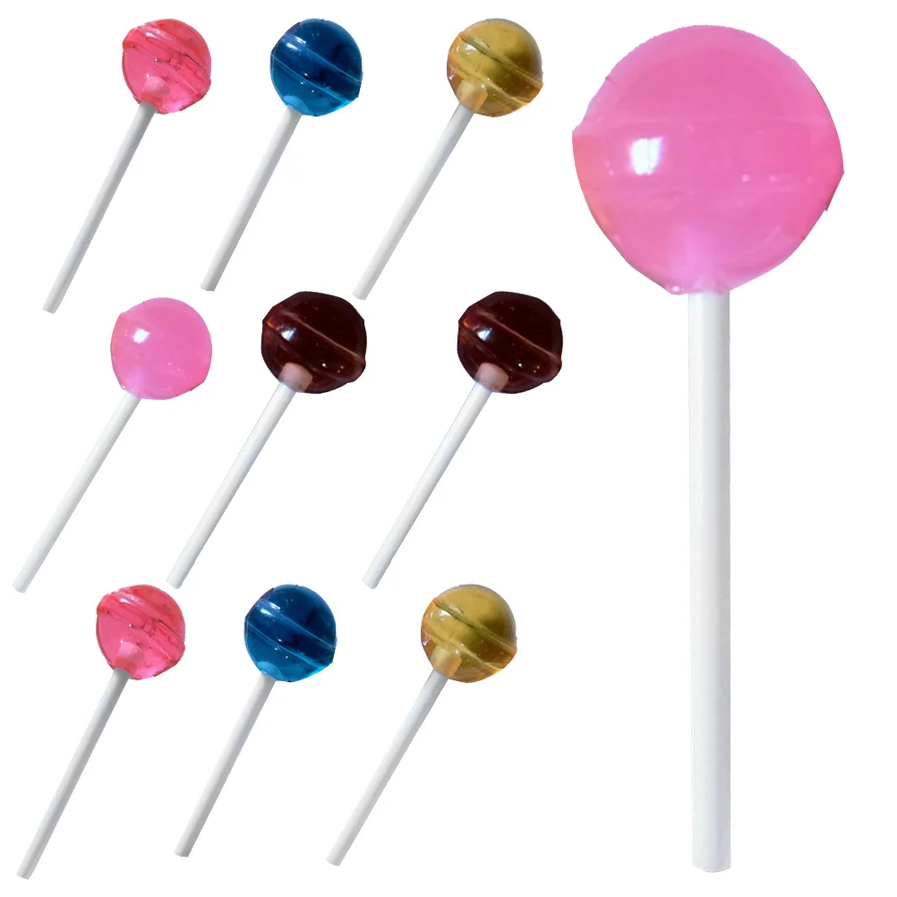 10 Pcs House Simulation Lollipop Miniature Food Model Decors Lollipops Fake Ornament Sugar Adornment hongkong ice cream egg waffle fake food model simulation eggettes bubble waffles sample foods display props for window display