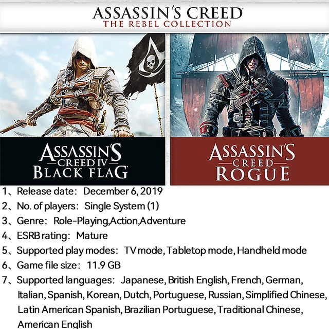 Assassin's Creed: The Rebel Collection - Nintendo Switch, Nintendo Switch