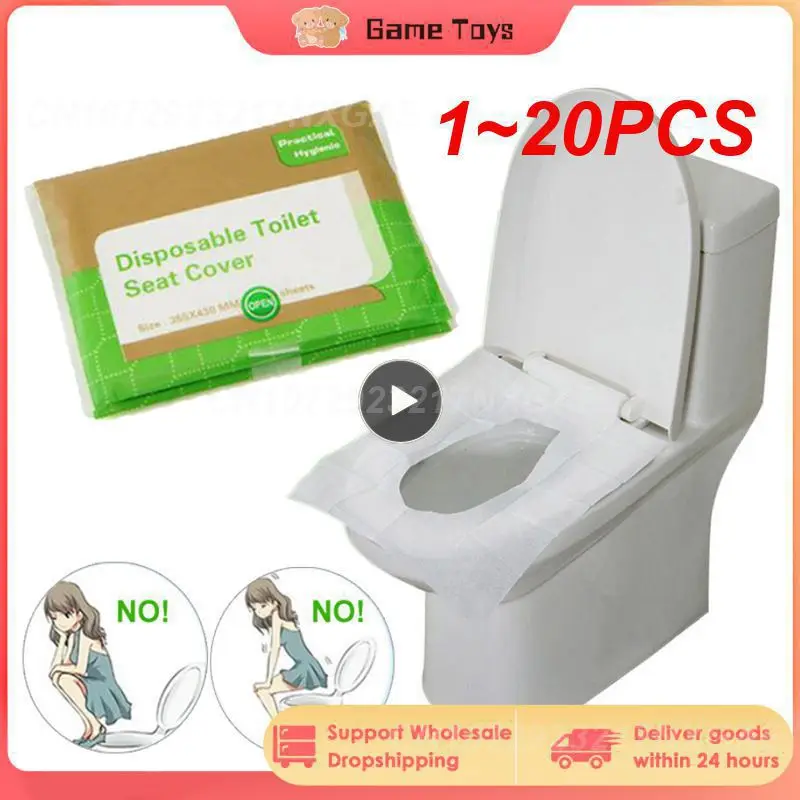 

1~20PCS lot Disposable Toilet Seat Cover Waterproof Safety Travel/Camping Bathroom Accessiories Mat Portable Essential for