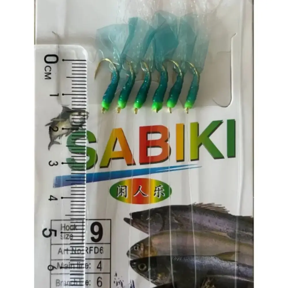 Enhanced Green Rubber Fishing Lures with Golden Tied Hooks