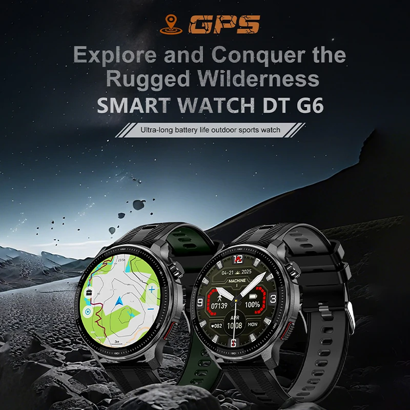 2026 New Upgraded GPS Military Sports Smart Watch 500mAh 1.43-inch AMOLED Compass Altimeter Call 3ATM Waterproof Sports Watch 2
