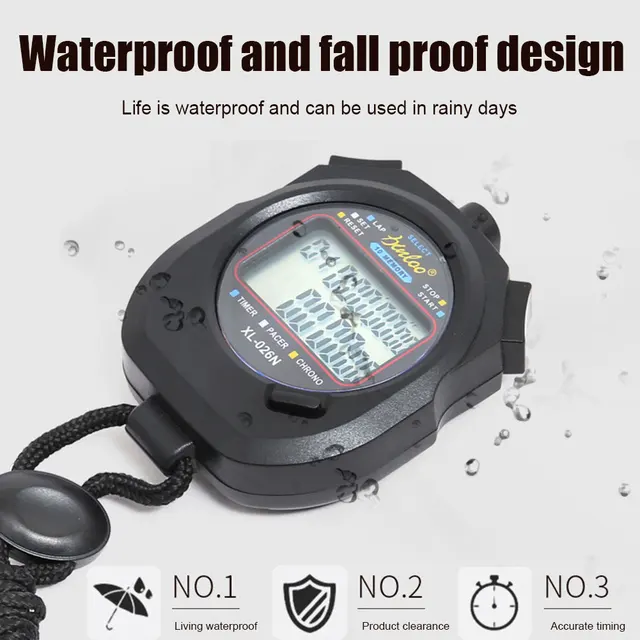 Waterproof Electronic Digital Counter Stopwatch Timer Outdoor Sports Chronograph