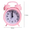 Double Bell Clock Accurate Timekeeping Battery Operated Analog Mini Round Bedside Desk Alarm Clock Cute Kids Gift 6