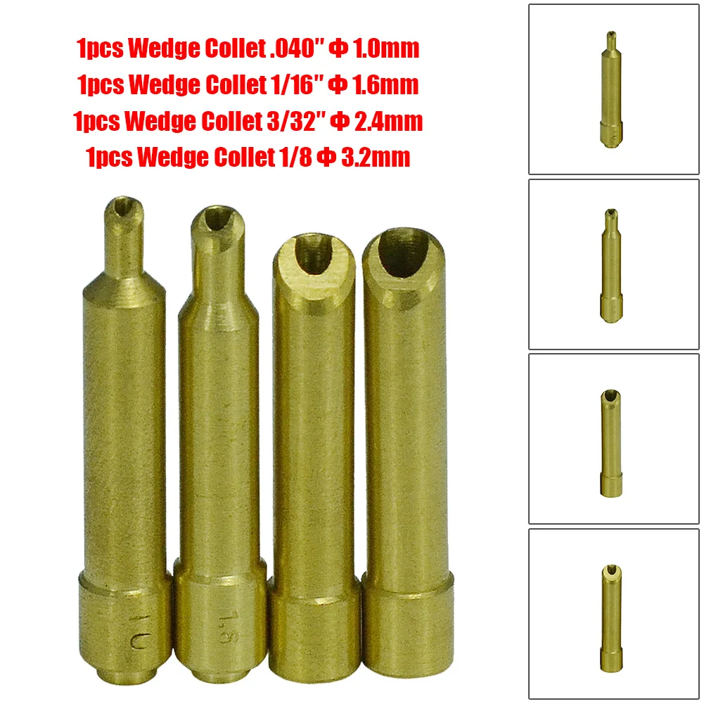 TIG Collet Wedge Collet Kit 4pcs 1.0/1.6/2.4mm For DB SR WP 17 18 26 TIG Welding Torch Welding Torch Kit