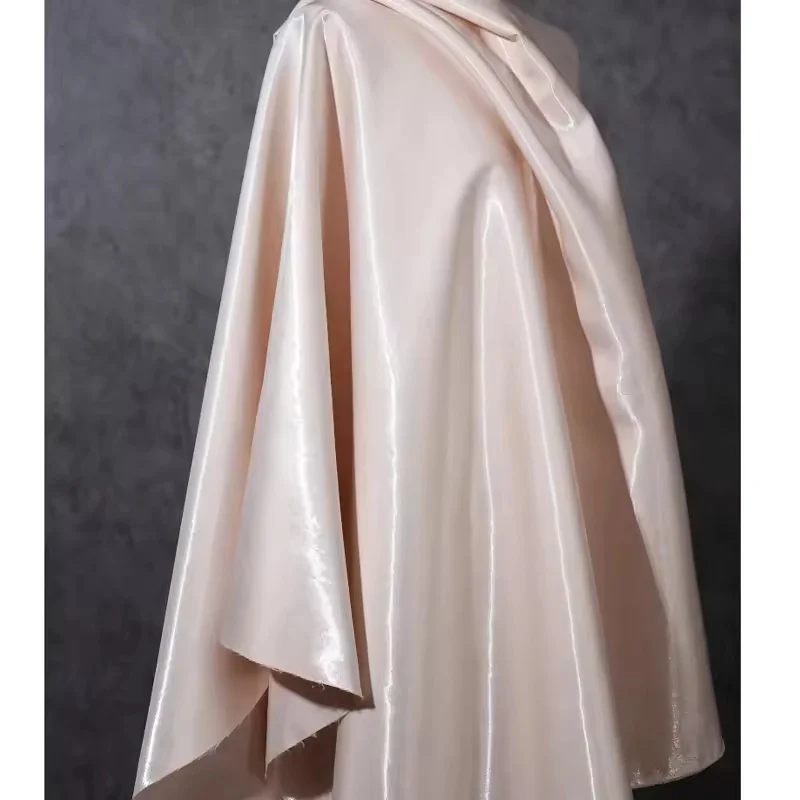Blue Luxury Glossy Metallic Reflective Satin Fabric for Fashion and Formal Wear
