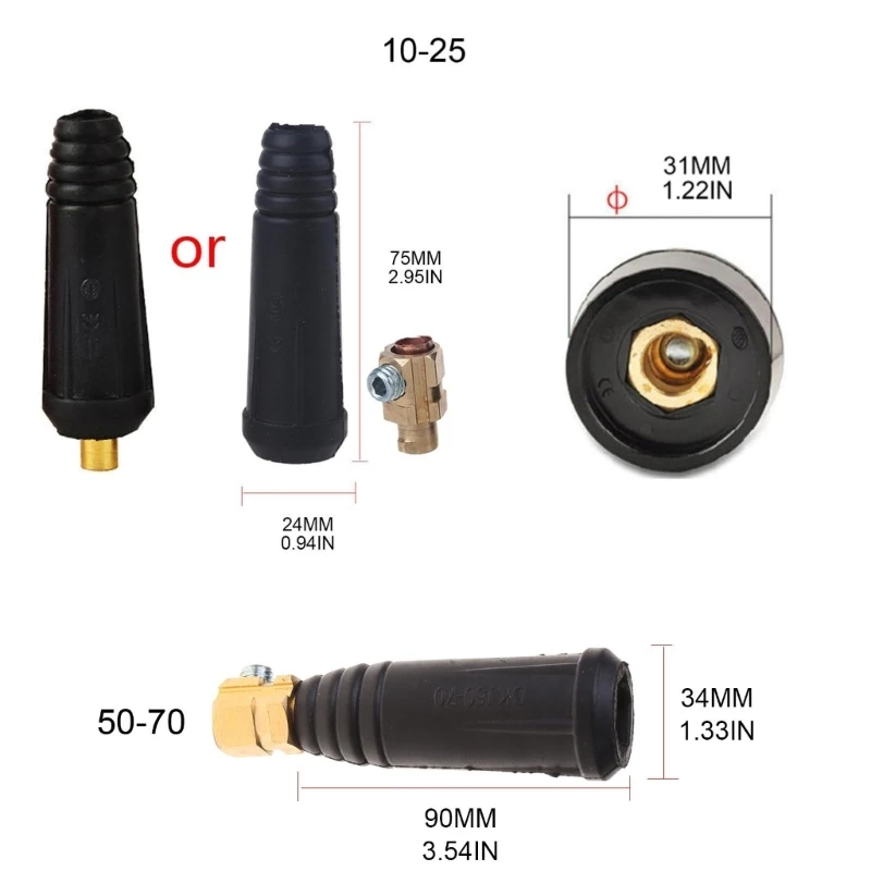 Europe Welder Quick Fitting Male Cable Connector Socket DKJ 10-25 50-70 Plug Adapter Female Insert Welding Machine Parts