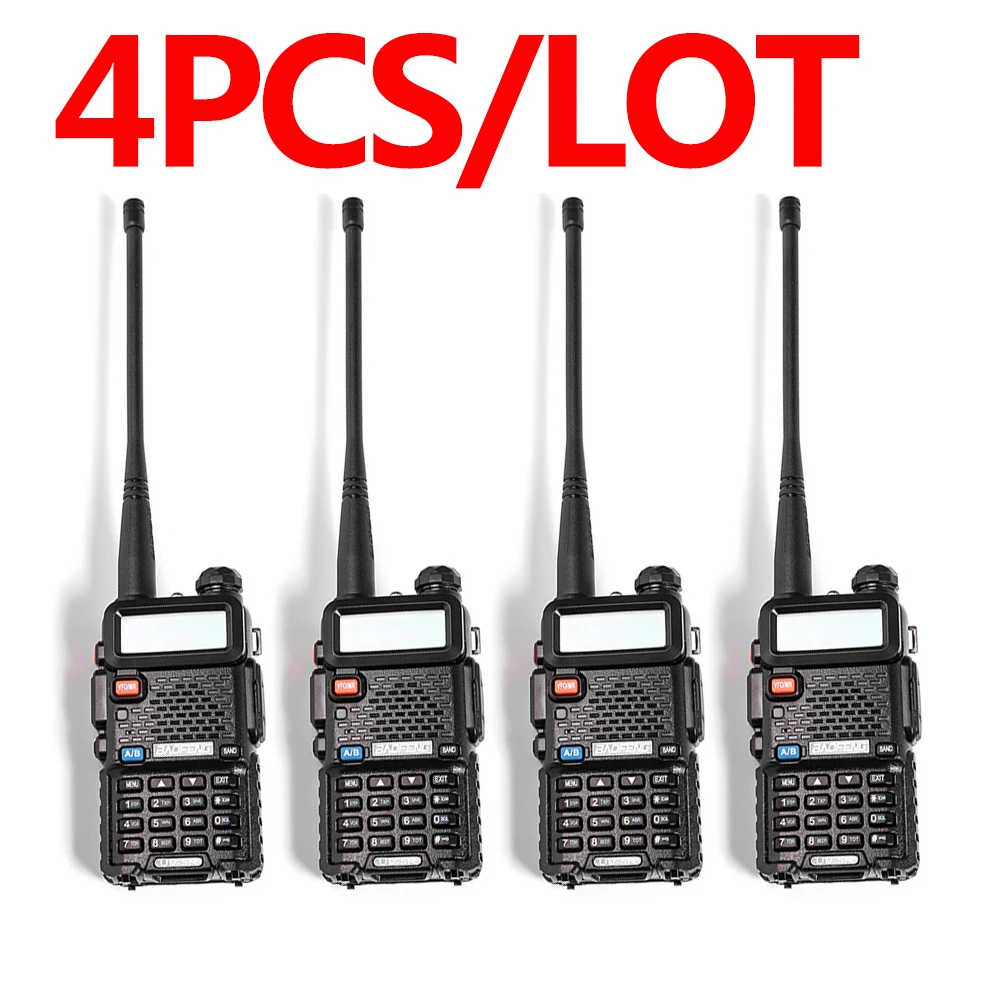 

baofeng uv 5r 4pcs walkie talkie FM radio comunicador talkie walkie long range Wireless set Two way ham radios Uhf Vhf
