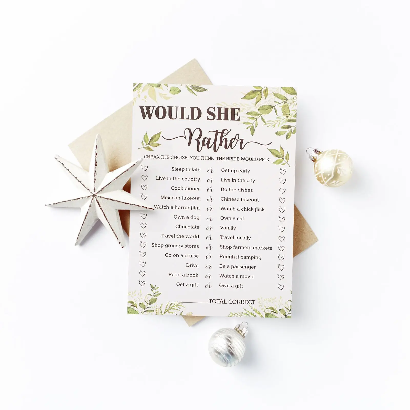 Wedding Bridal Shower Game Cards 3