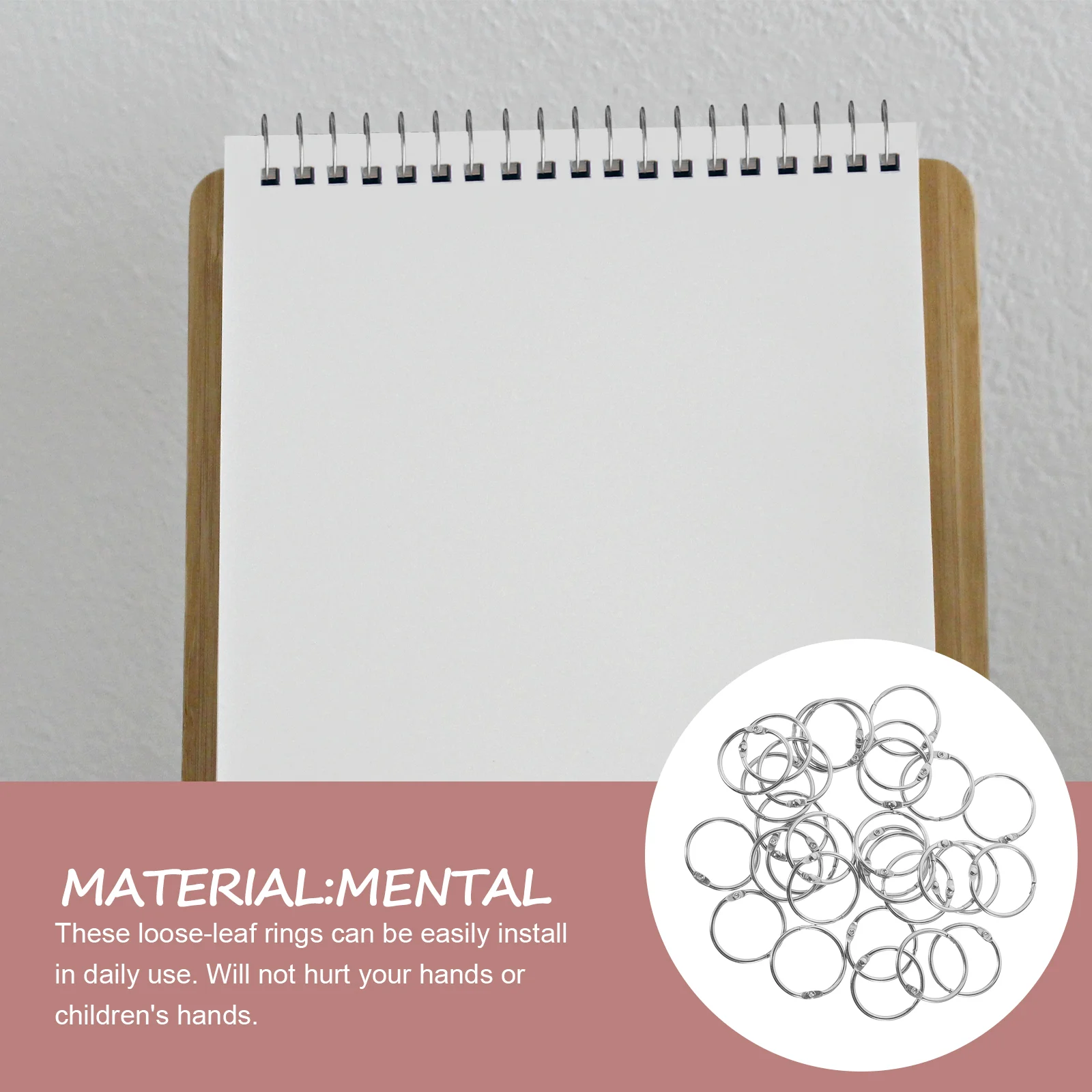 50 Pcs Metal Book Rings Loose Leaf Binder Rings Clasp Flash Card Notebook Binder Ring Office Binding Supplies Metal Book